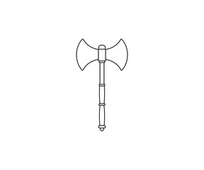Axe, tool, fantasy, game icon. Vector illustration, flat design.