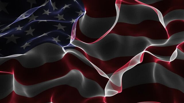 USA Overlay Flag Animation, Background, Loop, 4k
