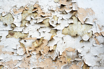 Texture background cracked peeling paint plaster. Wallpaper