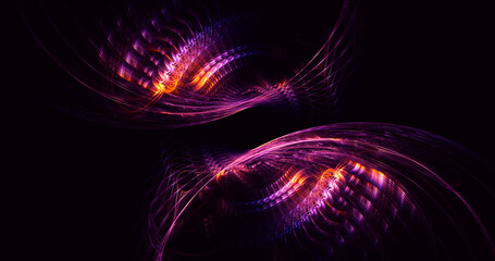 3D rendering abstract multicolor fractal light background