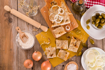 Genoese focaccia flatbread.
