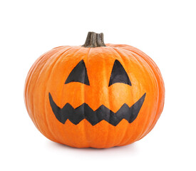 Halloween pumpkin on white background
