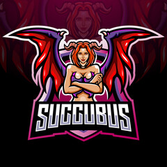 Plakat Succubus mascot esport logo design