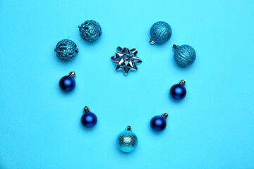 Beautiful Christmas composition on color background