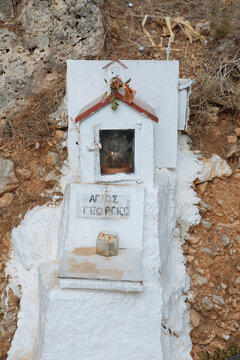 Close-up of church altar in Greece