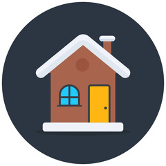 
Editable flat rounded style of home icon 
