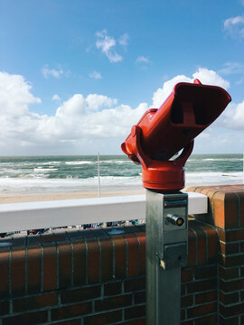 Red Spy Glass on North Sea Shore
