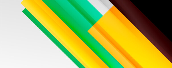 Geometric abstract backgrounds with shadow lines, modern forms, rectangles, squares and fluid gradients. Bright colorful stripes cool backdrops