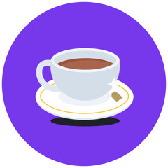 
Vector design of teacup icon in flat icon
