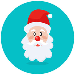 
Christmas santa avatar in flat icon, christmas concept
