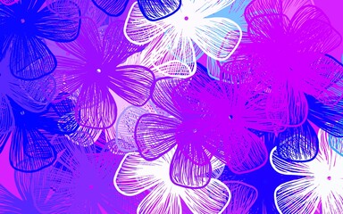 Light Pink, Blue vector elegant background with flowers