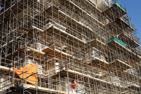 building site with scaffolding
