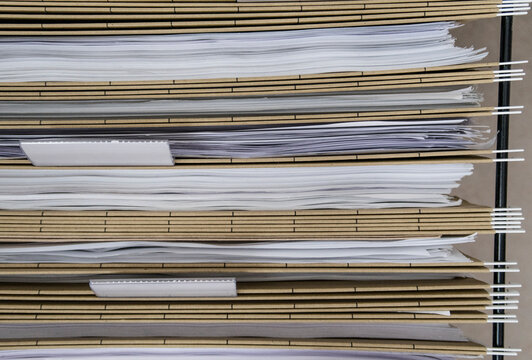 Hanging files seen from above