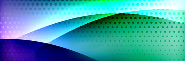 Fluid gradient neon color waves, vector abstract background