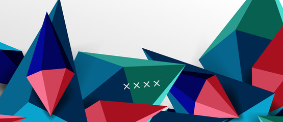 3d low poly abstract shape background vector illustration
