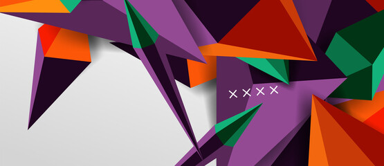 3d low poly abstract shape background vector illustration