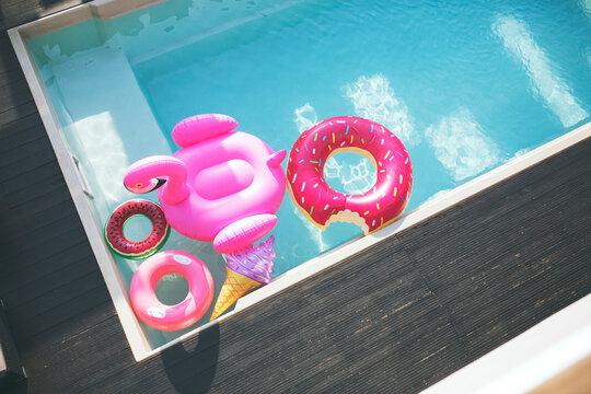Summer floats in the pool