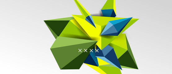 3d low poly abstract shape background vector illustration