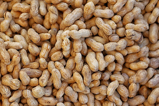 Tub of peanuts at the local farmers market