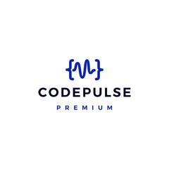 code pulse logo vector icon illustration