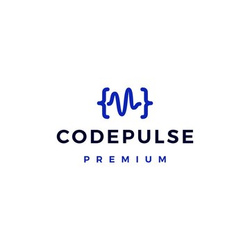 code pulse logo vector icon illustration