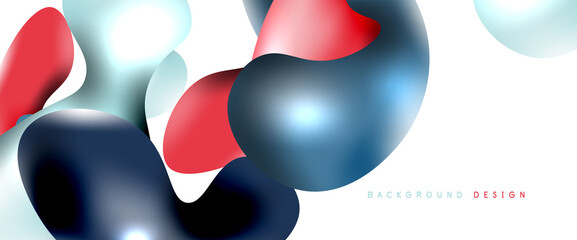 Bubbles abstract background. Liquid splashes on white vector template