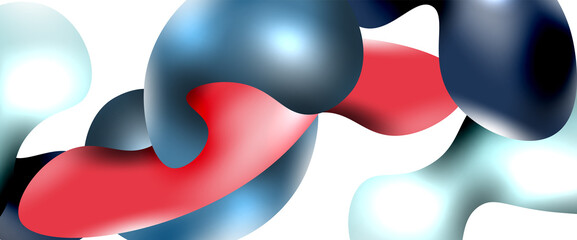 Bubbles abstract background. Liquid splashes on white vector template