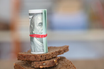 Black bread and dollar bills