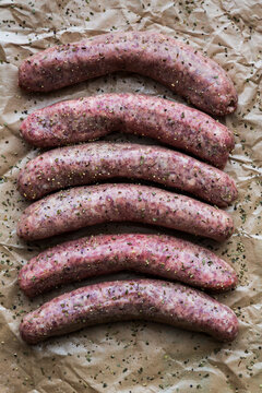 Raw Kielbasa ready for grilling