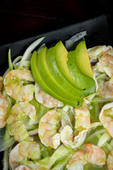 Green Aguachile with shrimp