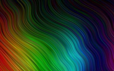 Dark Multicolor, Rainbow vector background with abstract lines. A sample with blurred bubble shapes. The best blurred design for your business.
