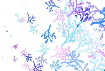 Obraz na płótnie Canvas Light Pink, Blue vector doodle template with branches.