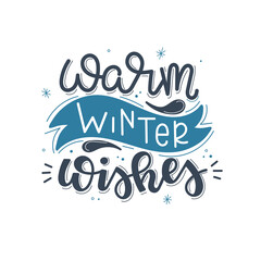 Christmas Vector lettering, motivational quote. Vector illustration