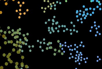 Dark Blue, Yellow vector background with forms of artificial intelligence.