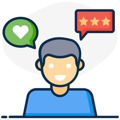 
An icon style of customer reviews, editable flat vector 
