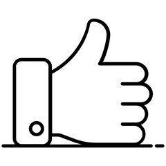 Obraz premium Thumbs up gesture depicting social like concept in editable flat style 
