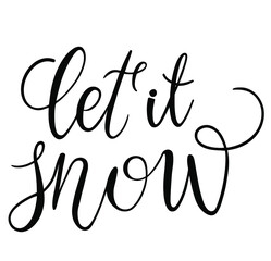 Let it snow vector text Calligraphic Lettering design card template. Creative typography for Holiday Greeting Gift Poster. Calligraphy Font style Banner.