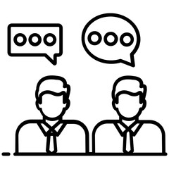 
A vector style of discuss, two persons chatting and having negotiations
