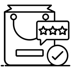 
Shopping feedback concept style, shopping ratings 
