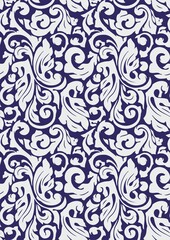 Rich beautiful Royal pattern in Victorian style for furniture decoration, textiles, packaging. Seamless floral pattern.   
