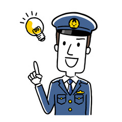 イラスト素材 男性警察官と女性警察官 Okサイン Wall Mural ケイーゴ K