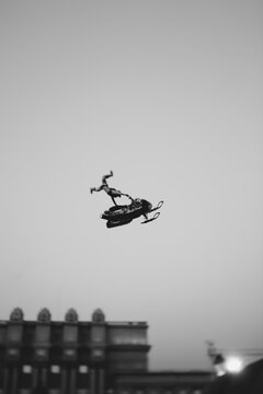 freerider on a snowmobile