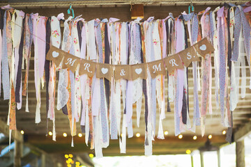 Mr & Mrs handmade banner