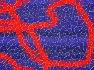 Red blue abstract colorful mosaic