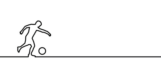 Football player line pattern Soccer football field Funny vector balls background banner Template for EK, WK play model Sport finale World school cup team Sports players game in action Playing success