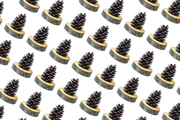 Pattern of big beautiful spruce cone.