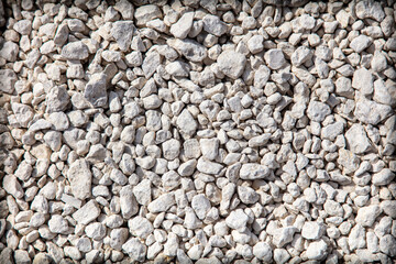 Stone gravel at a construction site as a background.