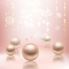 Pearl Beads Realistic Background