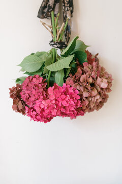Pink bouquet with copyspace