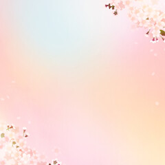 Asian-style background depicting spring cherry blossoms